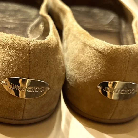 Jimmy Choo camel suede and glittery toe’s women’s size 37 to us 6 1/2 - Picture 4 of 6